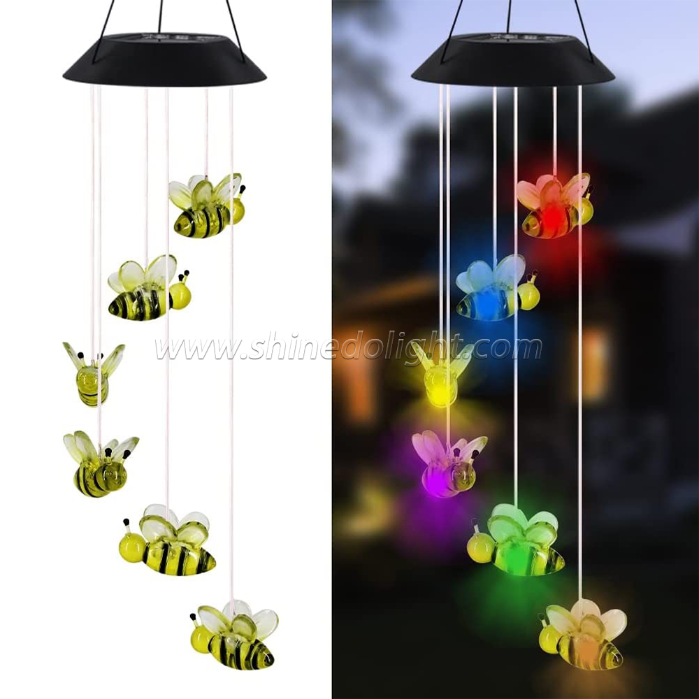 LED Solar Bee Wind Chime, 25