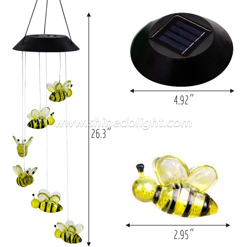 LED Solar Bee Wind Chime, 25