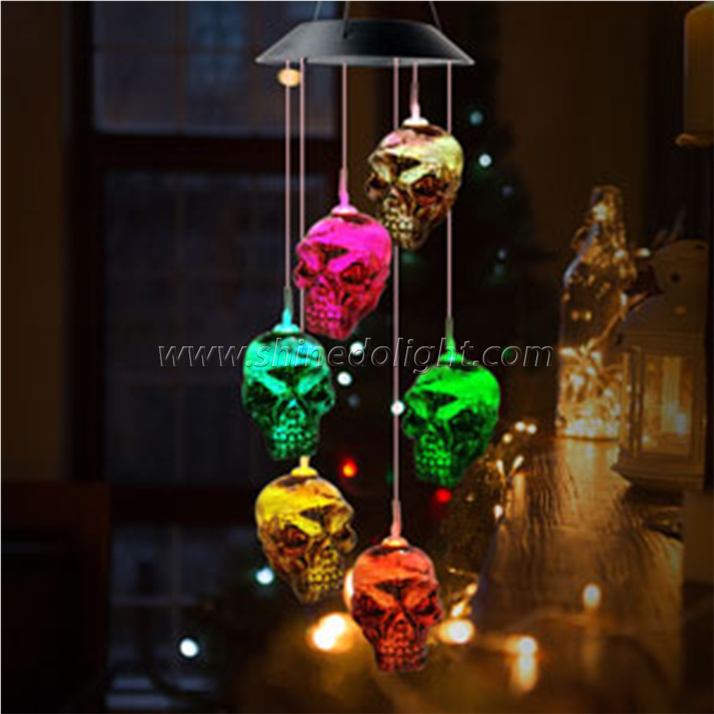 Skull Wind Chimes Solar Garden Light mom Gift Wind chimes Garden Gift Christmas Wind Chimes 