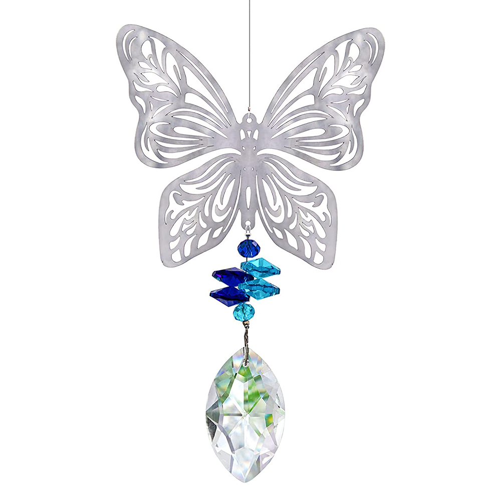 Handmade Butterfly Crystal Prism Rainbow Maker Hanging Suncatcher