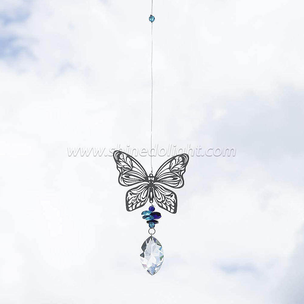 Handmade Butterfly Crystal Prism Rainbow Maker Hanging Suncatcher