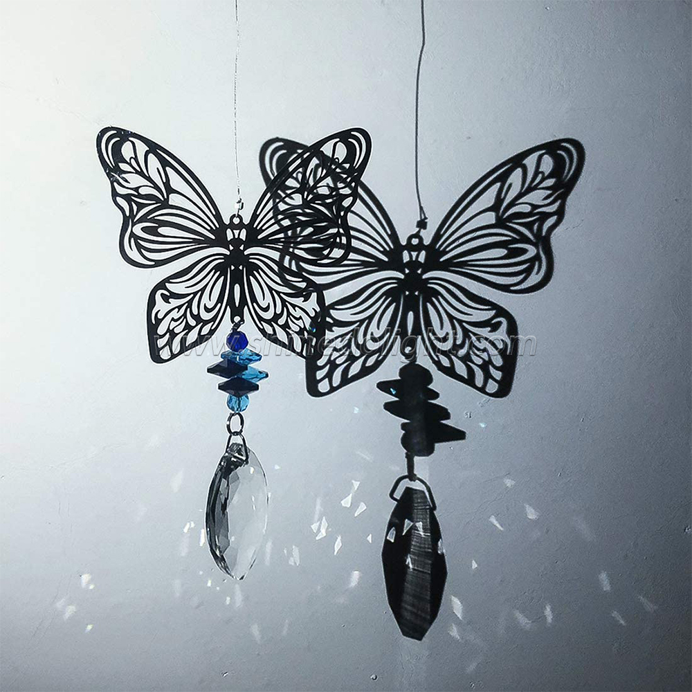 Handmade Butterfly Crystal Prism Rainbow Maker Hanging Suncatcher