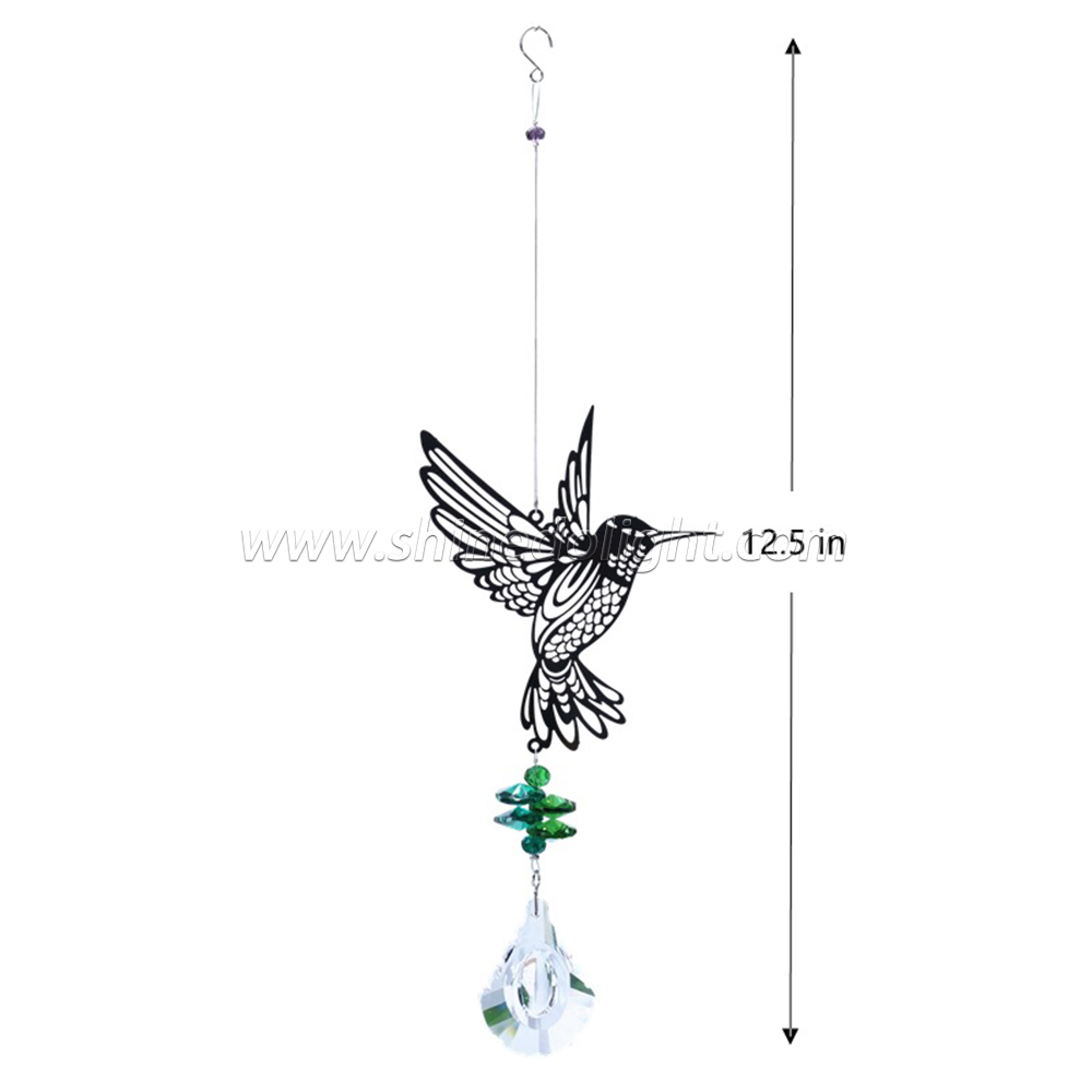 Handmade Hummingbird Crystal Prism Rainbow Maker Hanging Suncatcher