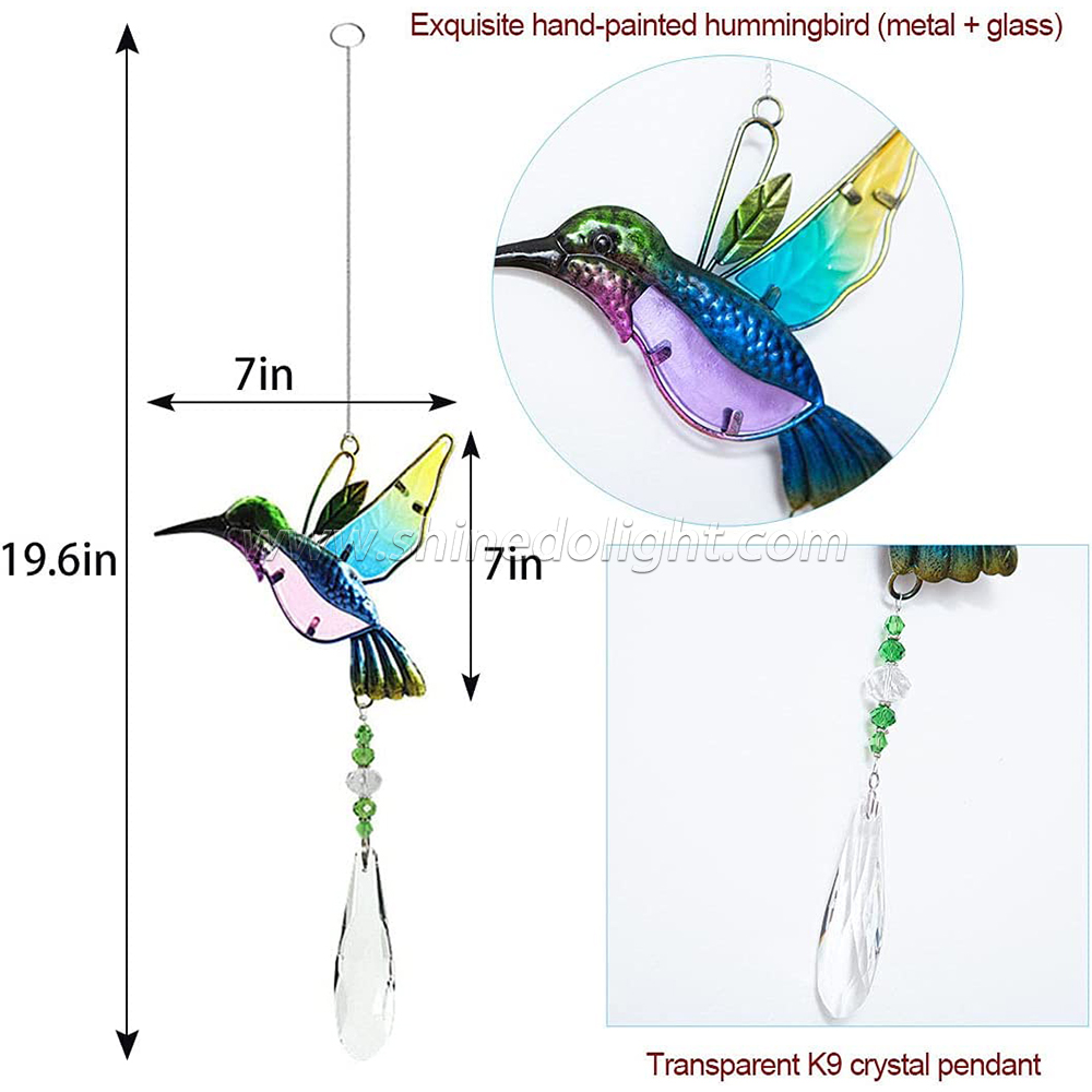 Crystal Suncatchers for Windows  Hummingbird Crystal Ball Prisms Hanging Crystals Ornament