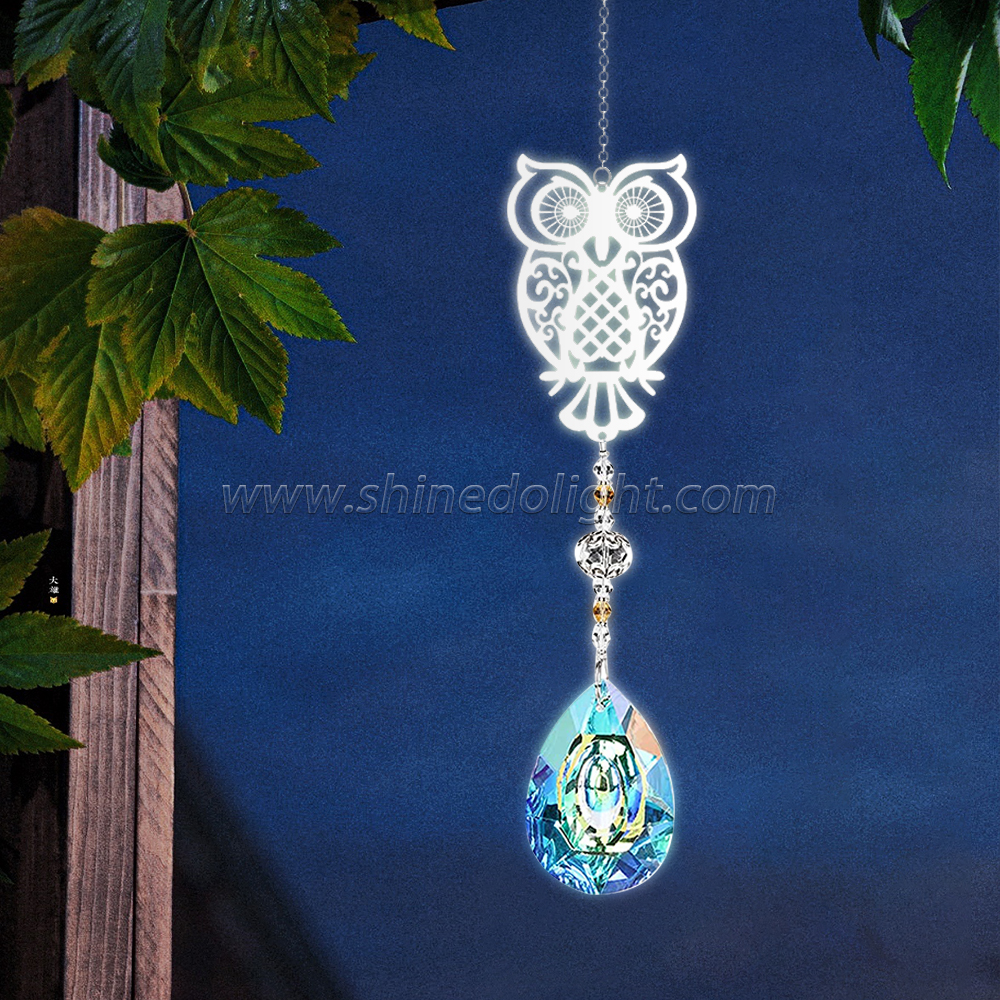 Crystal Suncatchers with Prisms Hanging Window Sun Catcher Decor Indoor Rainbow Maker Ornament Owl Prism Suncatchers