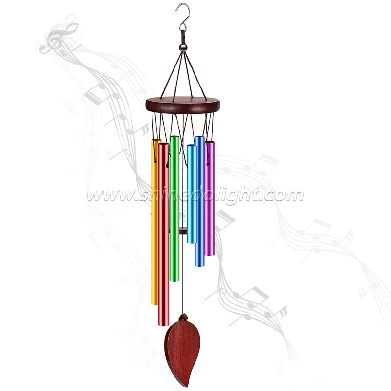 Aluminium Wind Chime with 6 Colors Tuned Tubes Memorial Wind Chime Outside and Home Decor Meaningful Gift