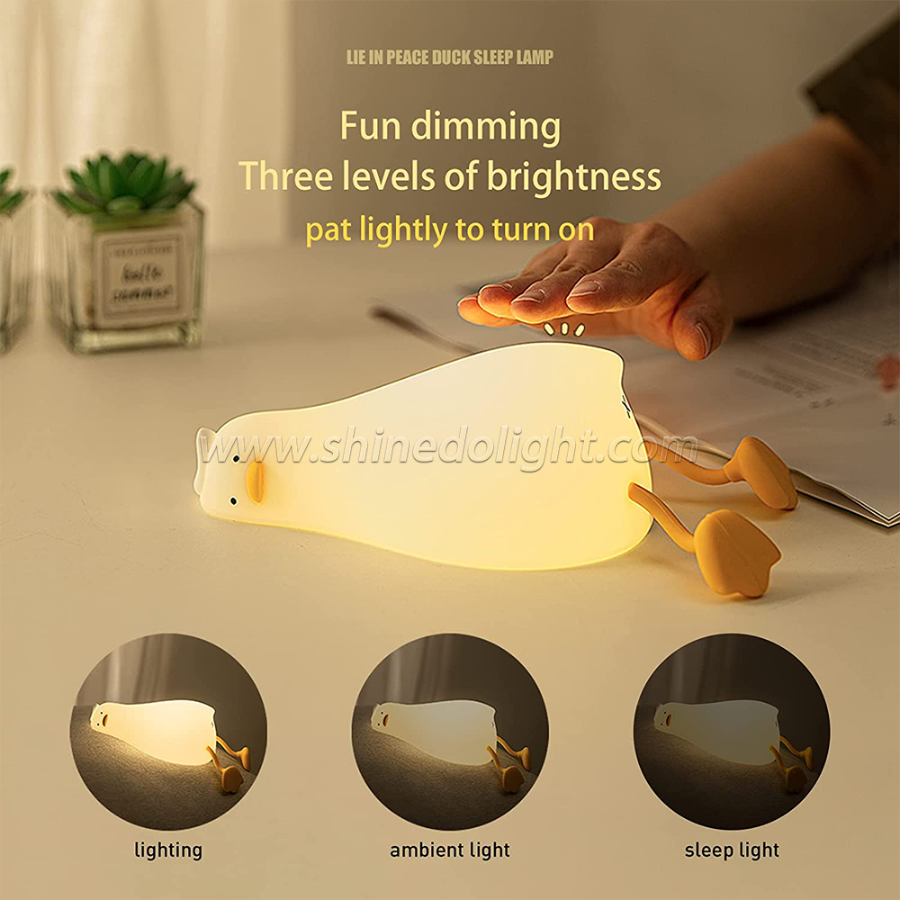 LED Lie down duck bedside Squishy Duck night light SD-SR066