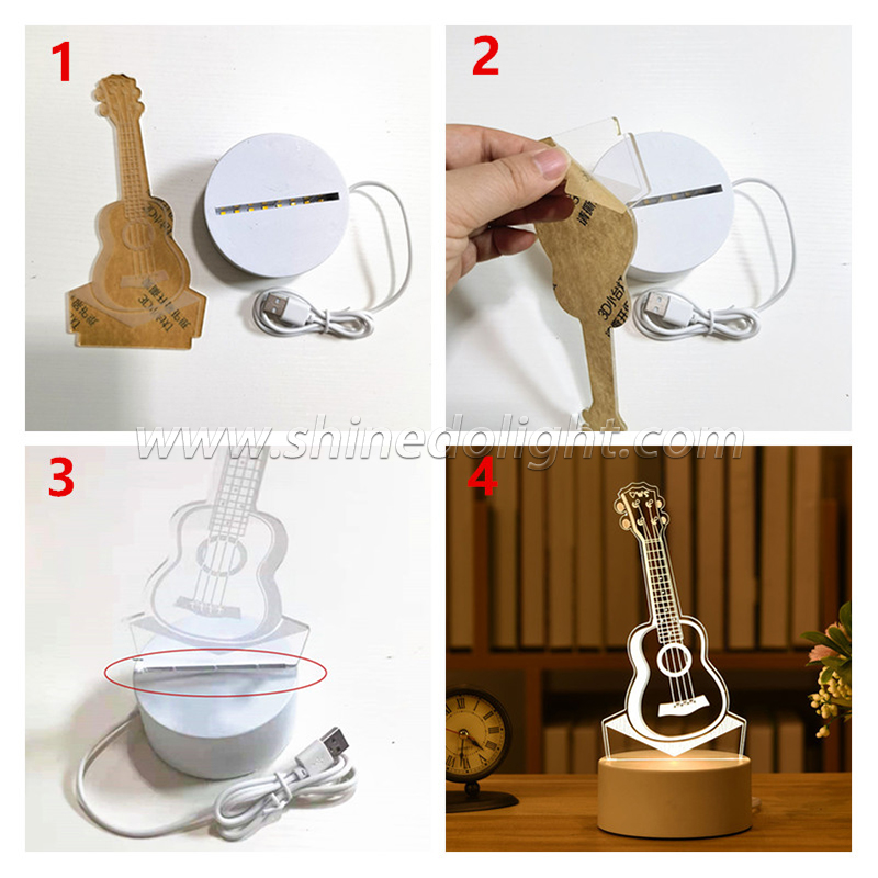 3D Led Night Light Acrylic 3D LED Touch Base with USB Cable SD-SR029