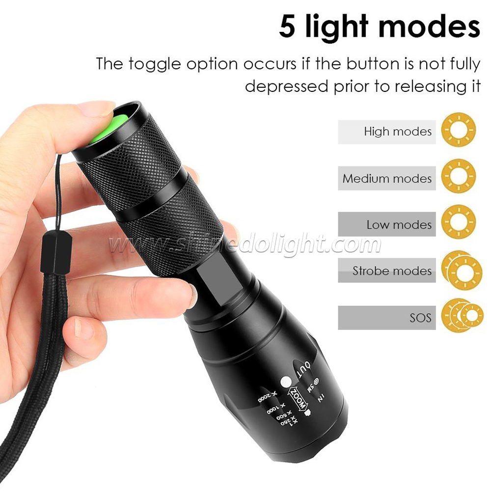 Flashlight Hand LED flash torch light Outdoor 1200 Lumen XML T6 Waterproof LED Zoomable Flashlight SD-SL119