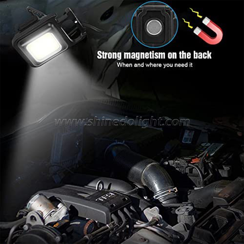 Mini 3 light Modes Bright LED light USB  Rechargeable torch Small Pocke Camping Work Keychain Flashlight Light