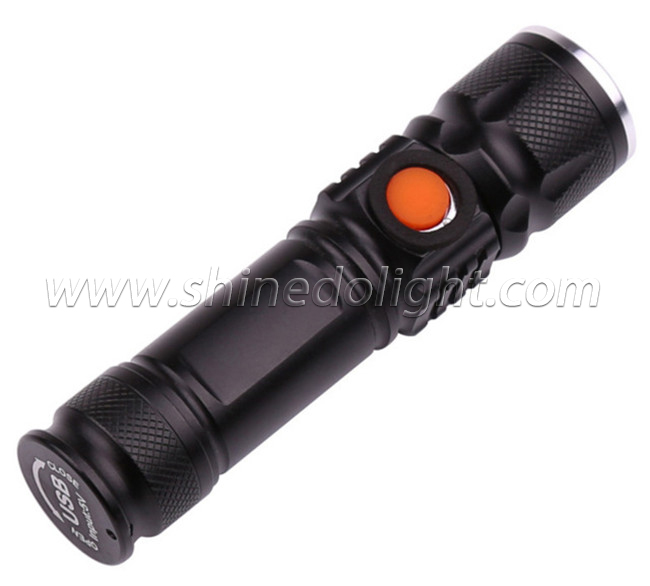LED USB  Charge Flashlight with Stable Function, 18650 Lithium Battery Aluminium Alloy Made Tactic Flashlight