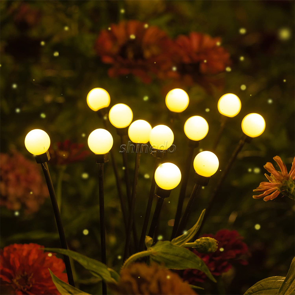 Outdoor Waterproof Holiday Firework 6LED Solar Garden Light Powered Firefly Lamp Starburst Solar Light