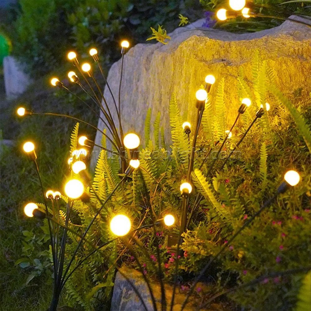 Outdoor Waterproof Holiday Firework 6LED Solar Garden Light Powered Firefly Lamp Starburst Solar Light