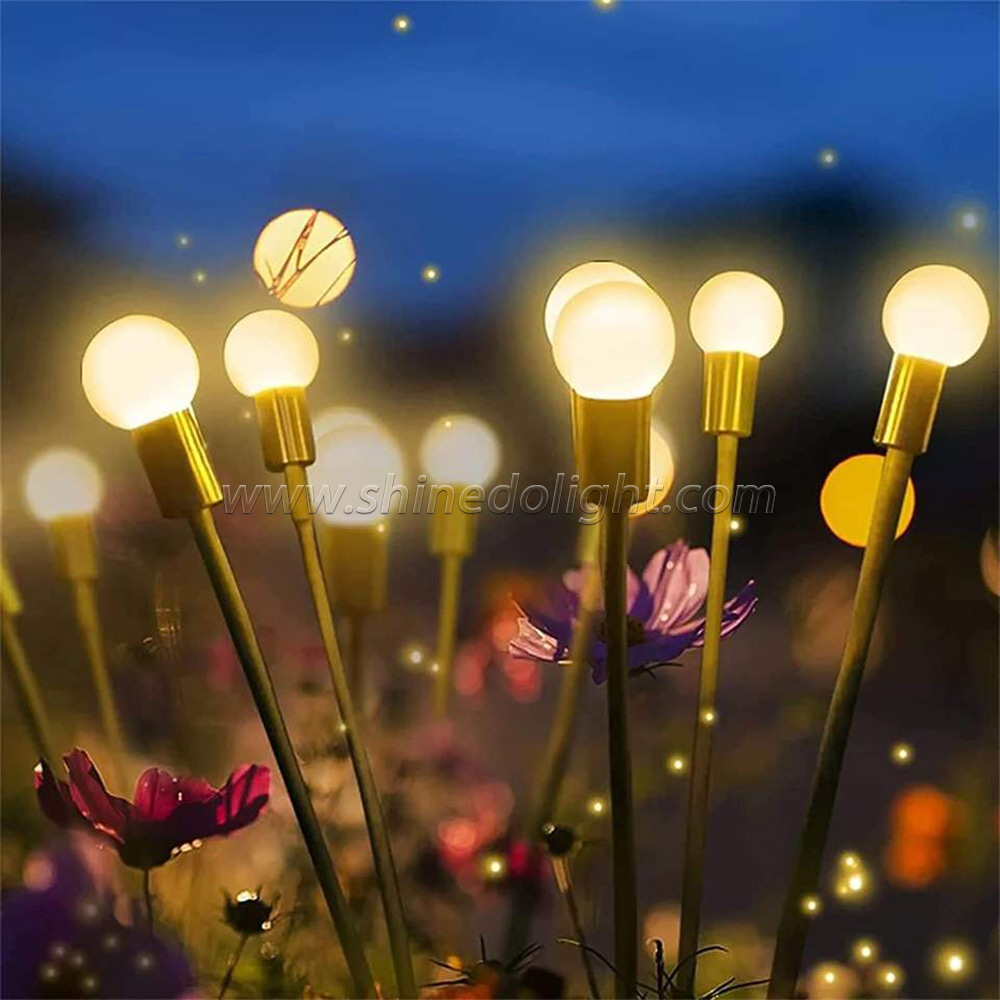 Outdoor Waterproof Holiday Firework 6LED Solar Garden Light Powered Firefly Lamp Starburst Solar Light