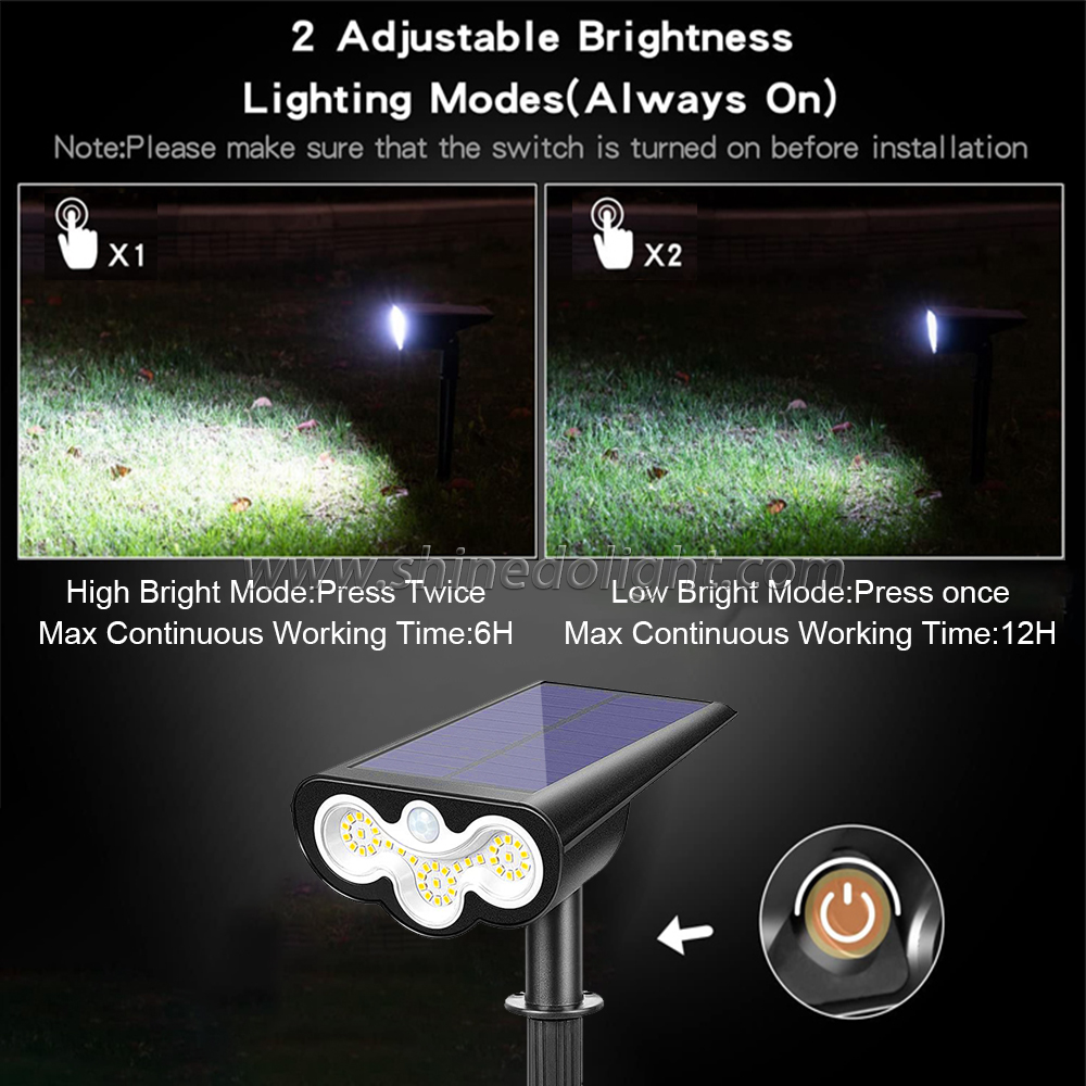 Adjustable Solar Spotlight Solar Garden Light IP65 Super Bright Landscape Wall Light Outdoor Light Solar Lamp