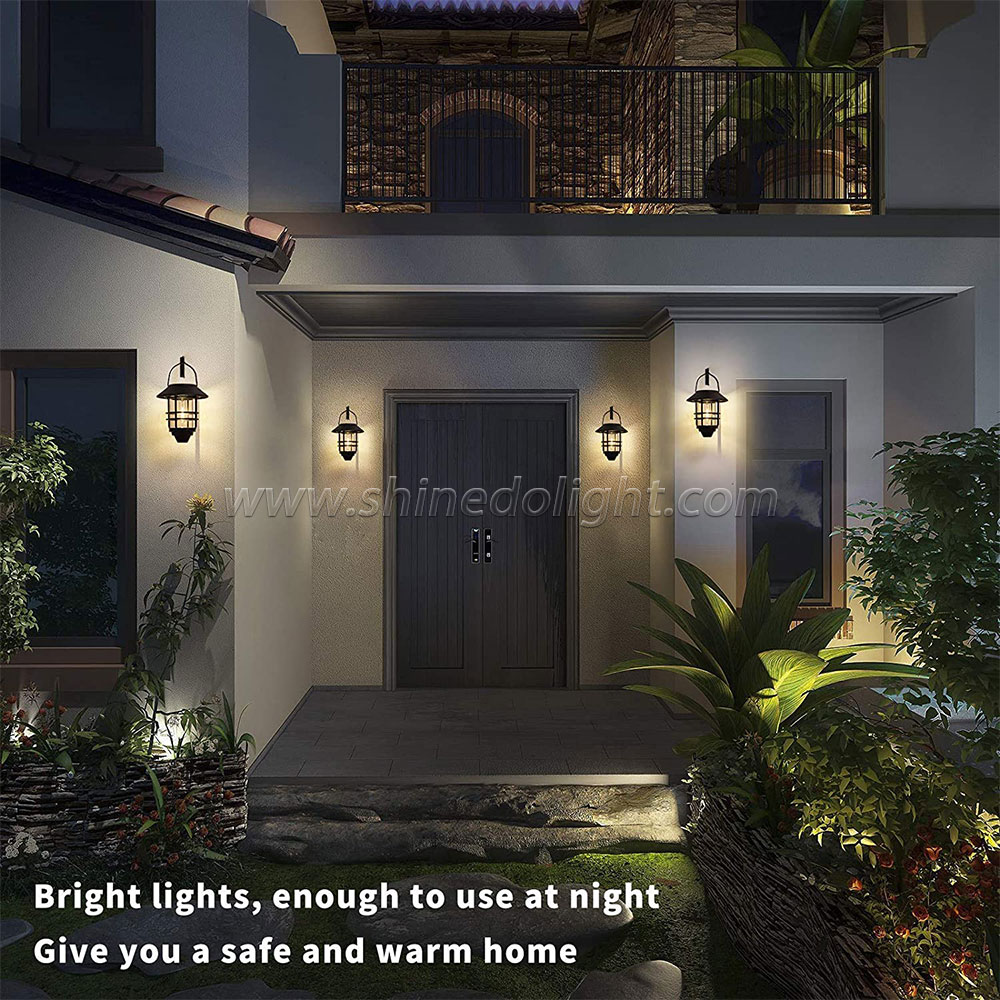 Solar Lantern Outdoor Lights, Hanging Wireless Waterproof Lantern Lights with Wall Mount Kit