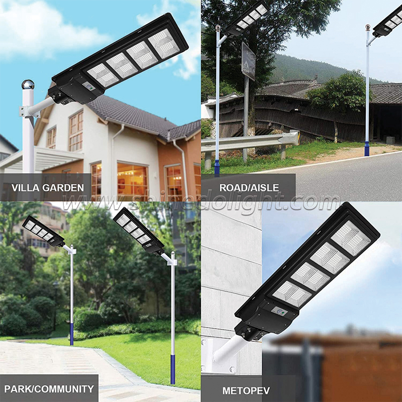 Street Light Solar Powered LED Beads Auto Radar Sensor Wall Lamp Waterproof Remote Control Lighting for street yard decoration