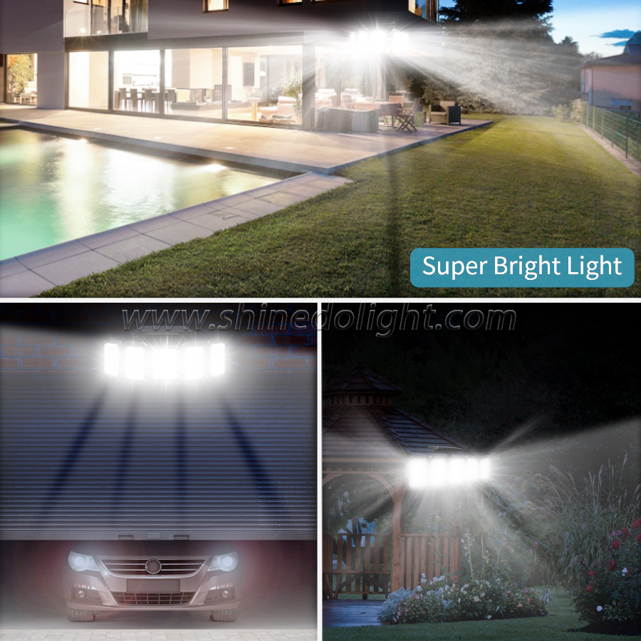 Super Bright 300 LED Solar Light IP65 waterproof motion sensor Outdoor Solar 5 head remote control wall gardenn light security
