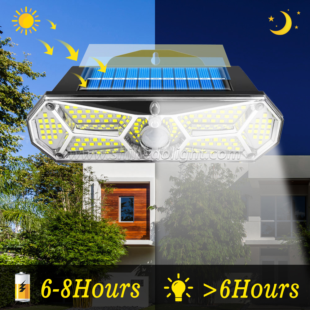 Newest 126 led Solar Motion Sensor Light For Home, Outdoor Emergency Security Garden Solar Wall Light