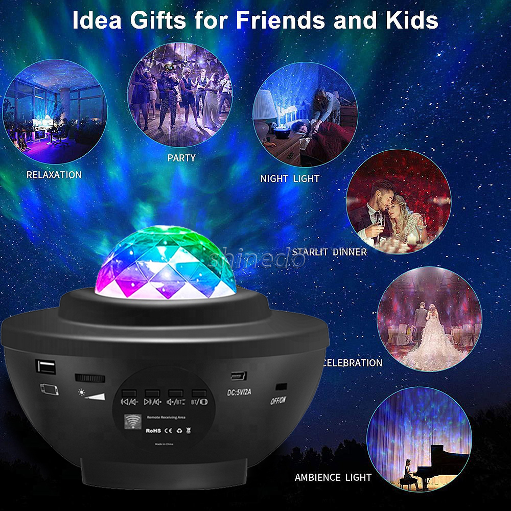 Smart Laser Starry Sky night light Projector BT Music Speaker Holiday Light Galaxy Star Projector With Remote Control