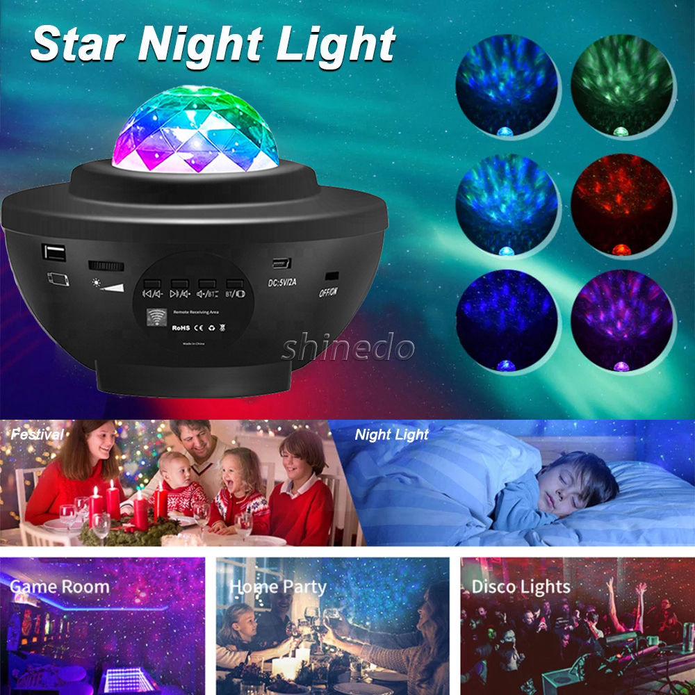 Smart Laser Starry Sky night light Projector BT Music Speaker Holiday Light Galaxy Star Projector With Remote Control