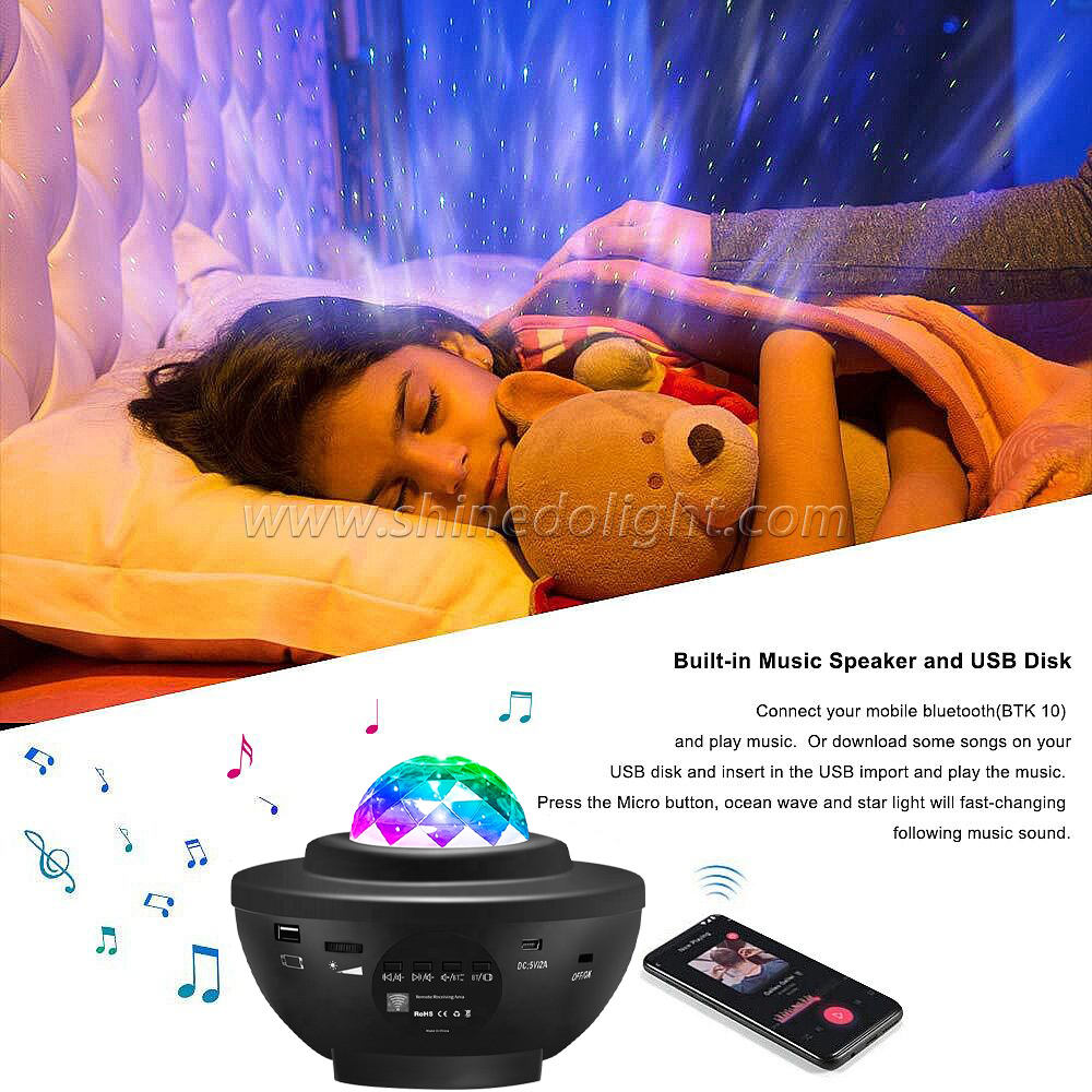 Smart Star Night Starry Projector Light, Laser Sky Star Projector BT Music Speaker Galaxy Projector With Remote Control