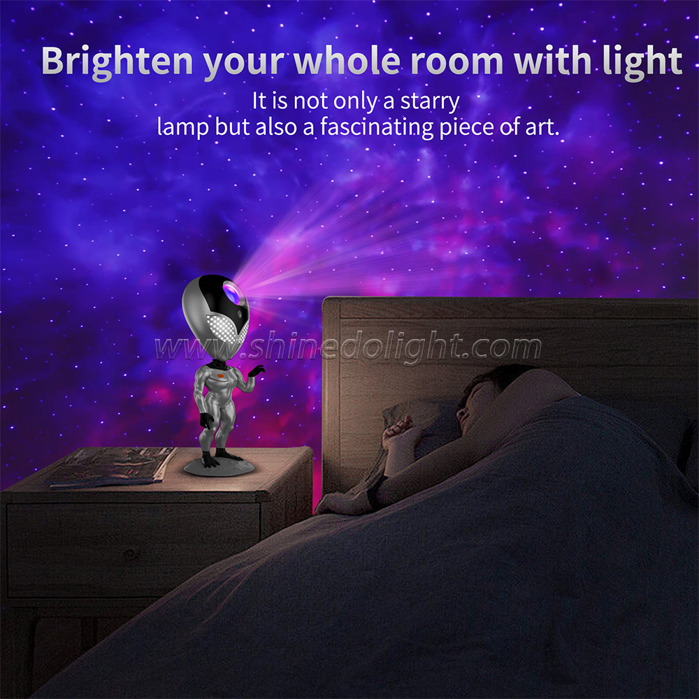 USB LED Night Light aliensun shape Smart Galaxy Projector Sky Star Light Projection Lamp for kids gift