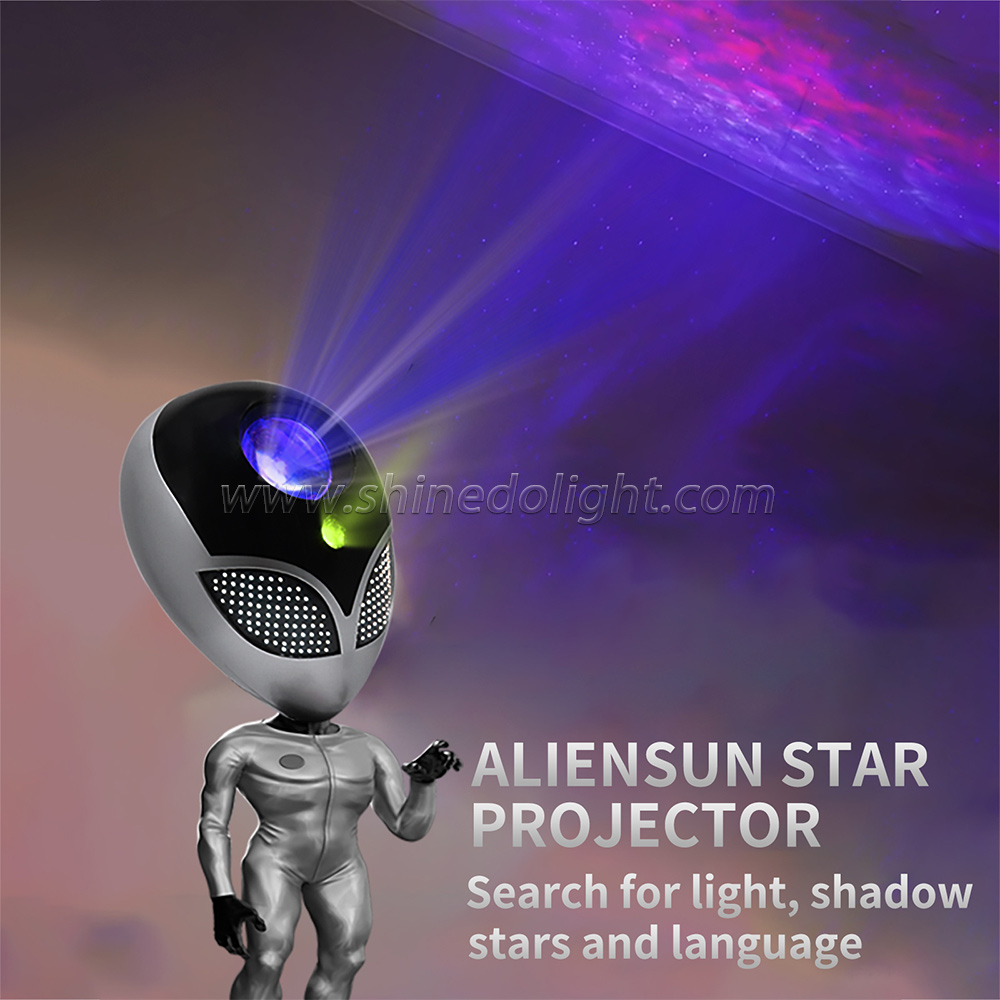 USB LED Night Light aliensun shape Smart Galaxy Projector Sky Star Light Projection Lamp for kids gift