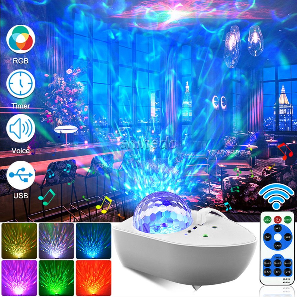 Remote Control Colorful Starry Sky Projection Lamp LED Laser Decoration Boat Star Galaxy Projector