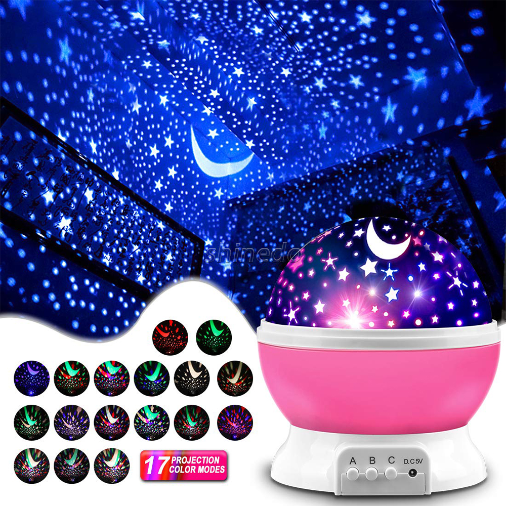 Star Projector Night Light Lamp Fun Gifts for Girls and Boys Rotating Star Sky Moon Light Projector for Kids Bedroom Decor