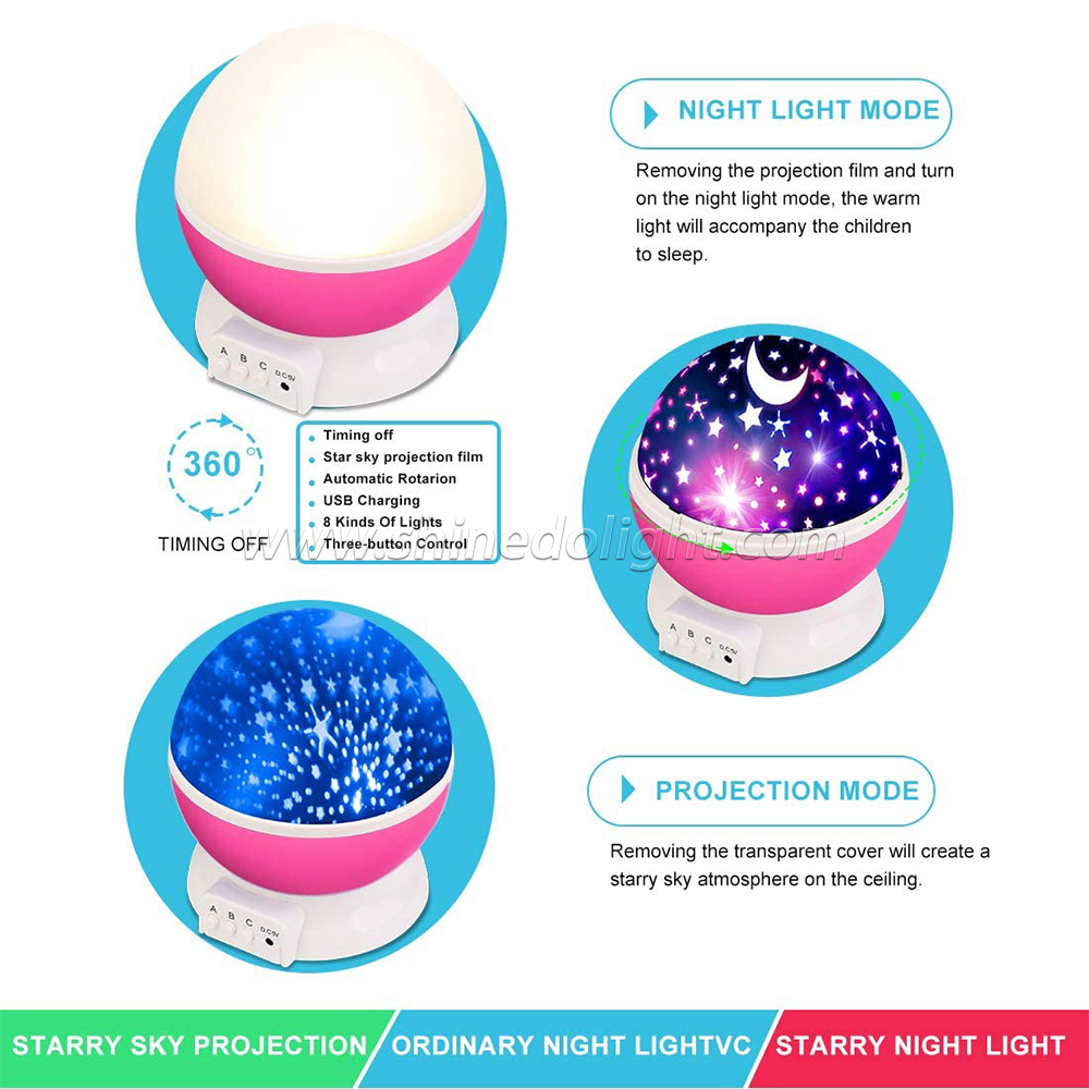 Star Projector Night Light Lamp Fun Gifts for Girls and Boys Rotating Star Sky Moon Light Projector for Kids Bedroom Decor