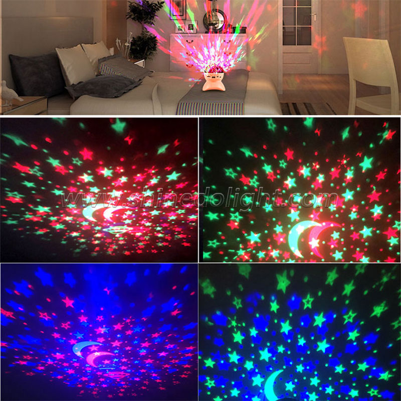 Music Bluetooth Star Projector Rotating Star Moon Night Light Star Projector for Children