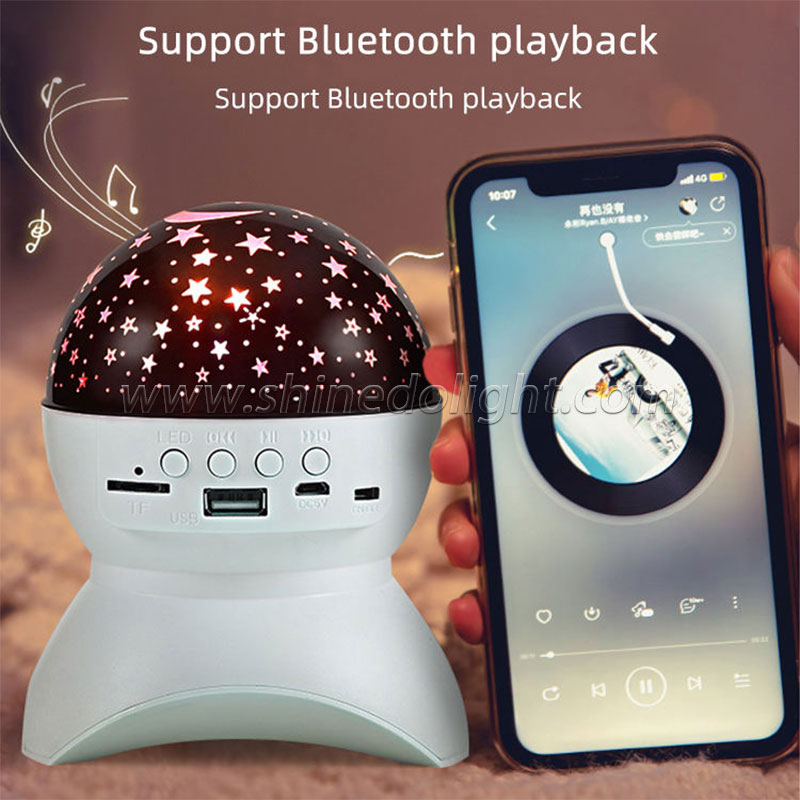 Music Bluetooth Star Projector Rotating Star Moon Night Light Star Projector for Children