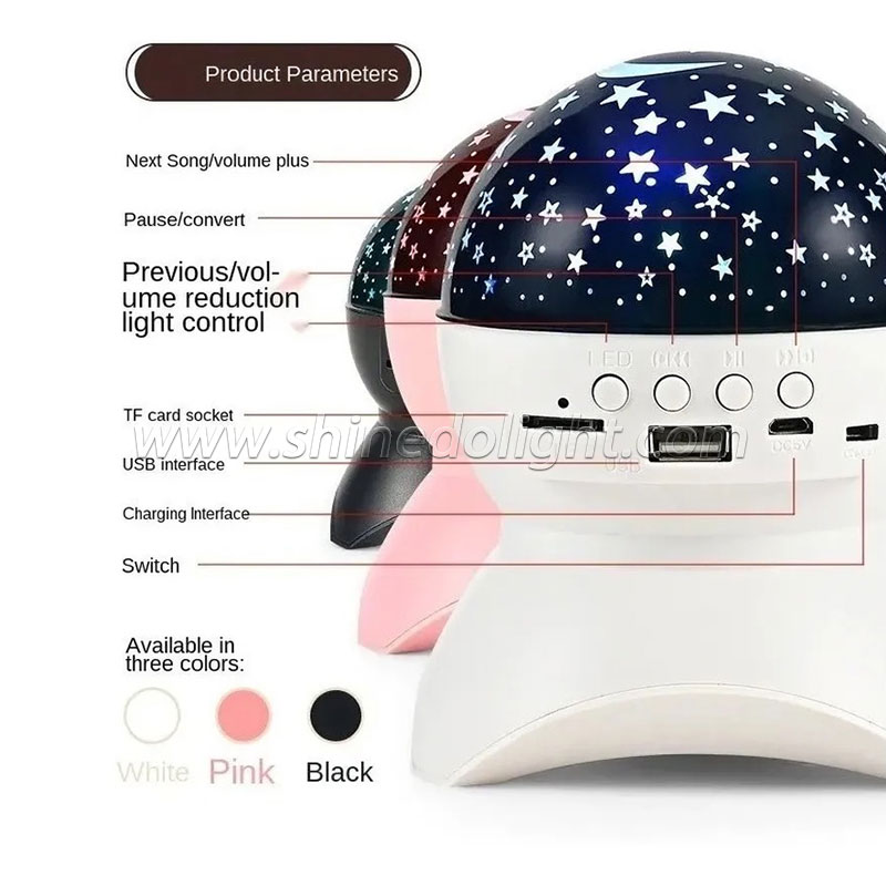 Music Bluetooth Star Projector Rotating Star Moon Night Light Star Projector for Children