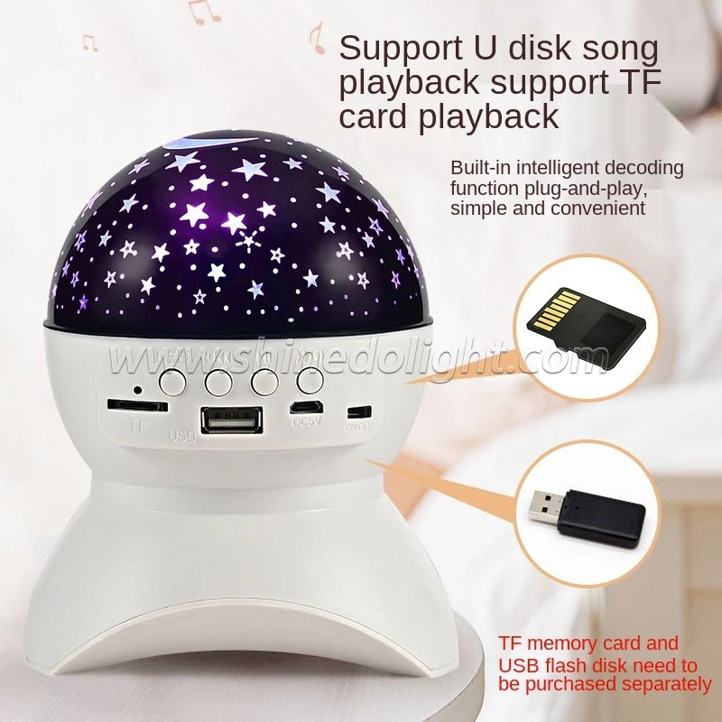 Music Bluetooth Star Projector Rotating Star Moon Night Light Star Projector for Children