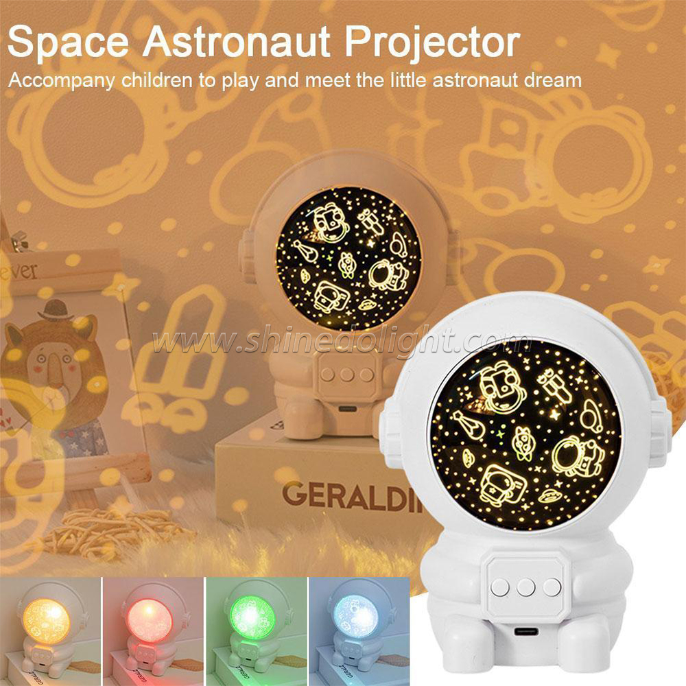 Astronaut Star Light LED Projector Atmosphere Bedroom Bedside Colorful Spaceman Night Light Galaxy Projector