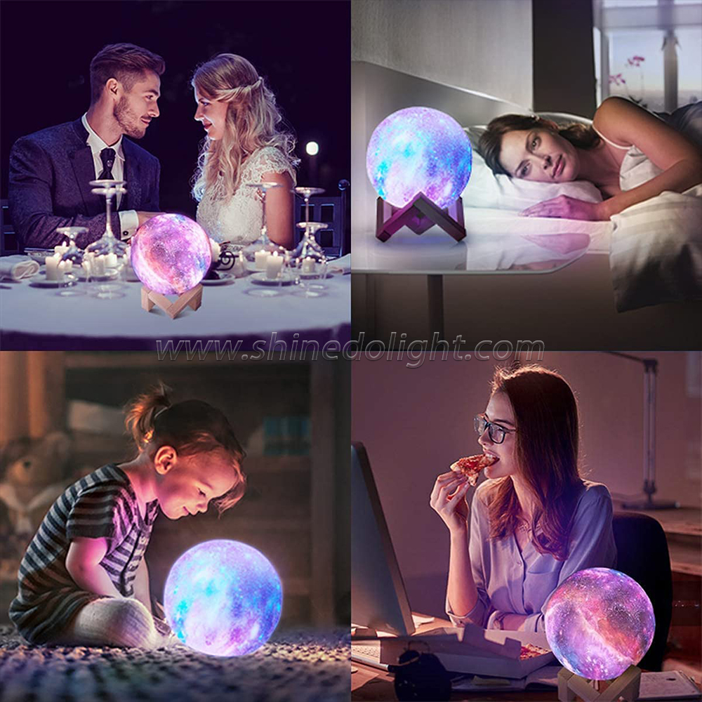 3D Moon Lamp Moon Touch USB Rechargeable Light With Remote Control LED Night Light For Home Decoration Lamp Night Light