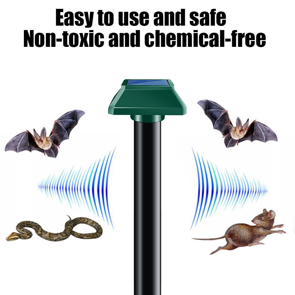 Outdoor Ultrasonic Spikes Waterproof Sonic Ultrasonic Gopher Mole Solar Repellent for Garden