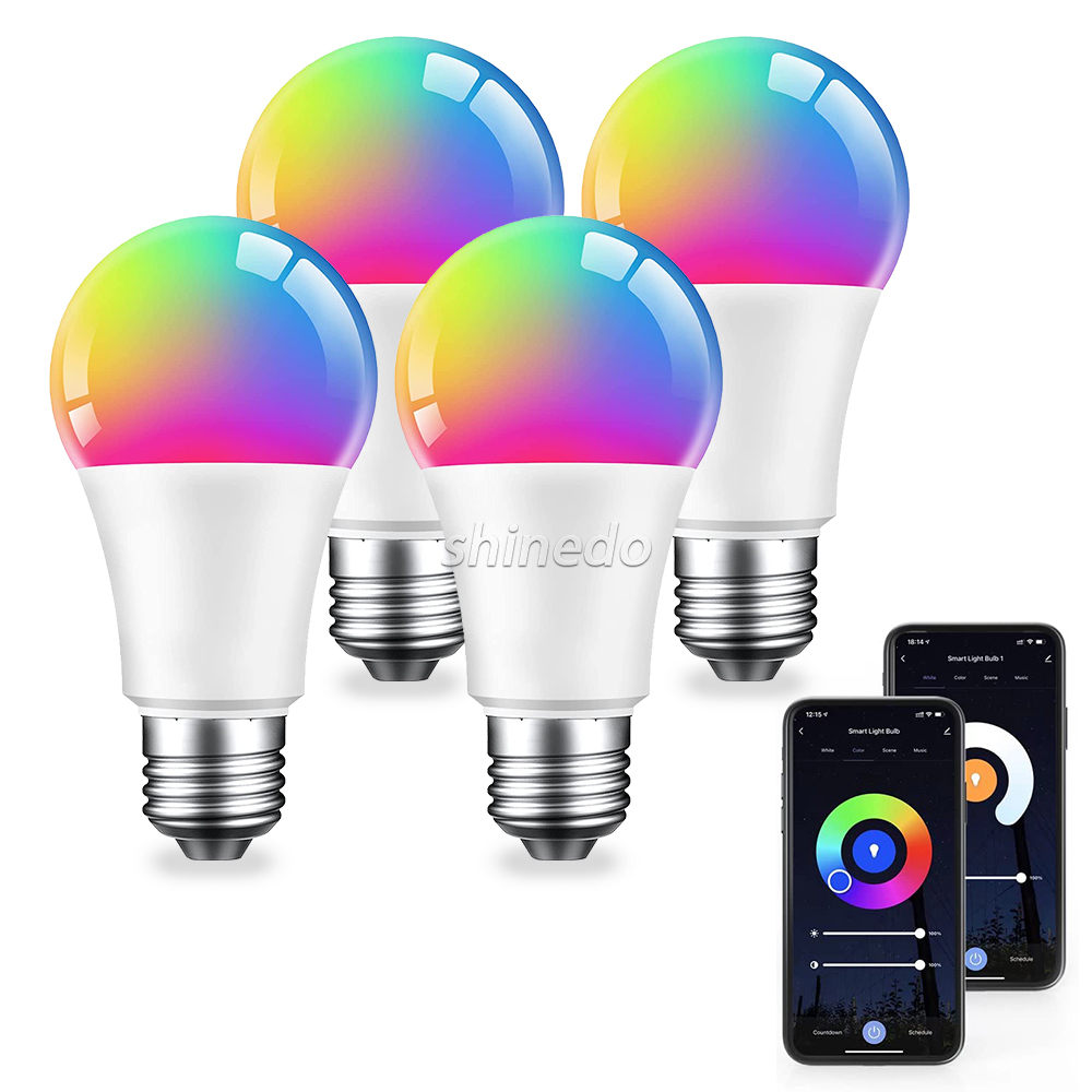 Smart home lights graffiti wifi bluetooth dimming color rgb remote control alexa voice smart bulbs led bulb