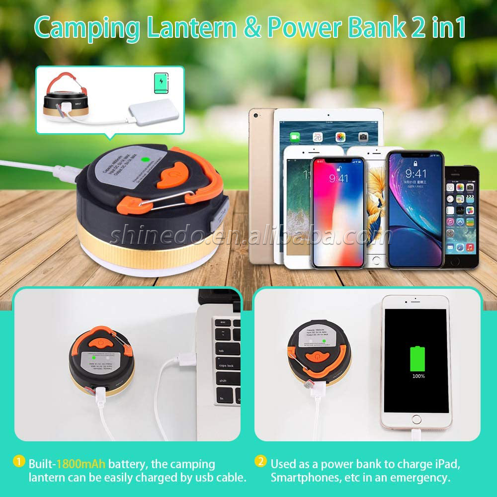 Wholesale Lantern With Magnet Waterproof Hanging Tent Light Battery/USB Camping Lamp