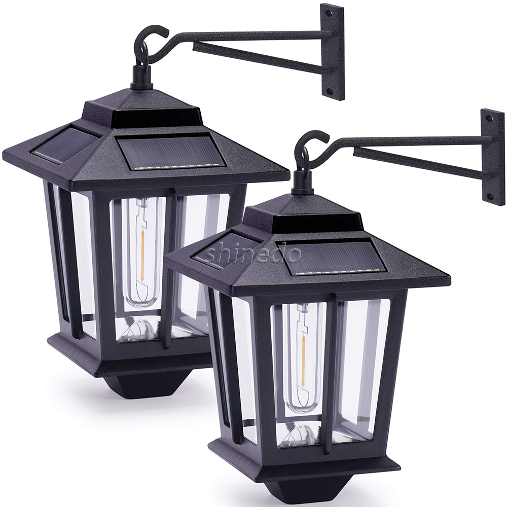 Led Outdoor Solar Wall Sconce Lantern Decorative for Porch Garage Barn