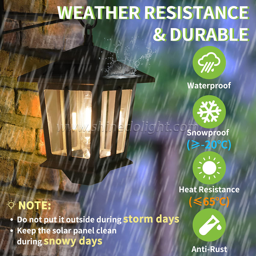 Led Outdoor Solar Wall Sconce Lantern Decorative for Porch Garage Barn