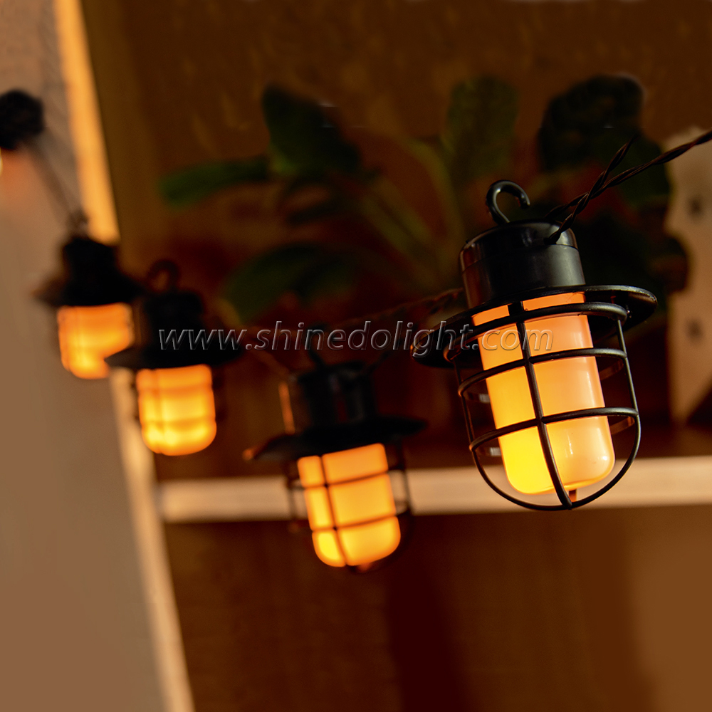 Outdoor 10 Lantern Bulb Firefly String Solar Light For Garden 
