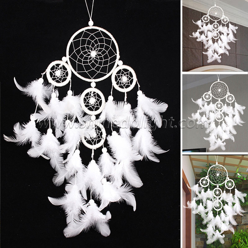 With a sense of senior five ring net feather fashion home decoration dream catche SD-SW181