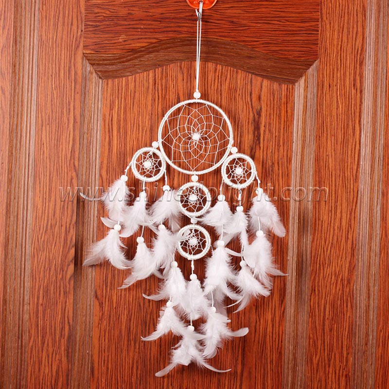 With a sense of senior five ring net feather fashion home decoration dream catche SD-SW181