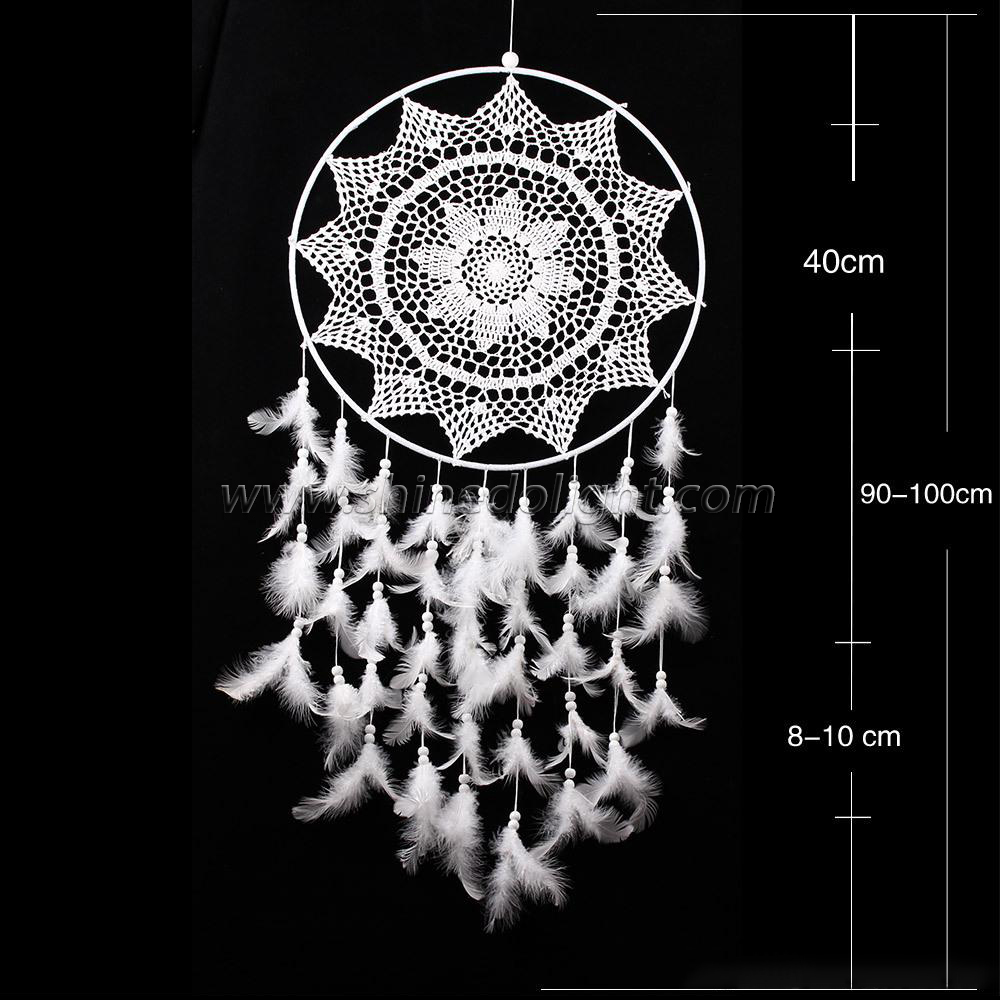 White wreath feather dream catcher for bedroom home window decoration SD-SW183