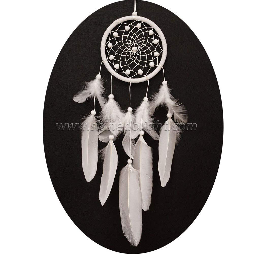 Pure white feather home dream catcher for home decor