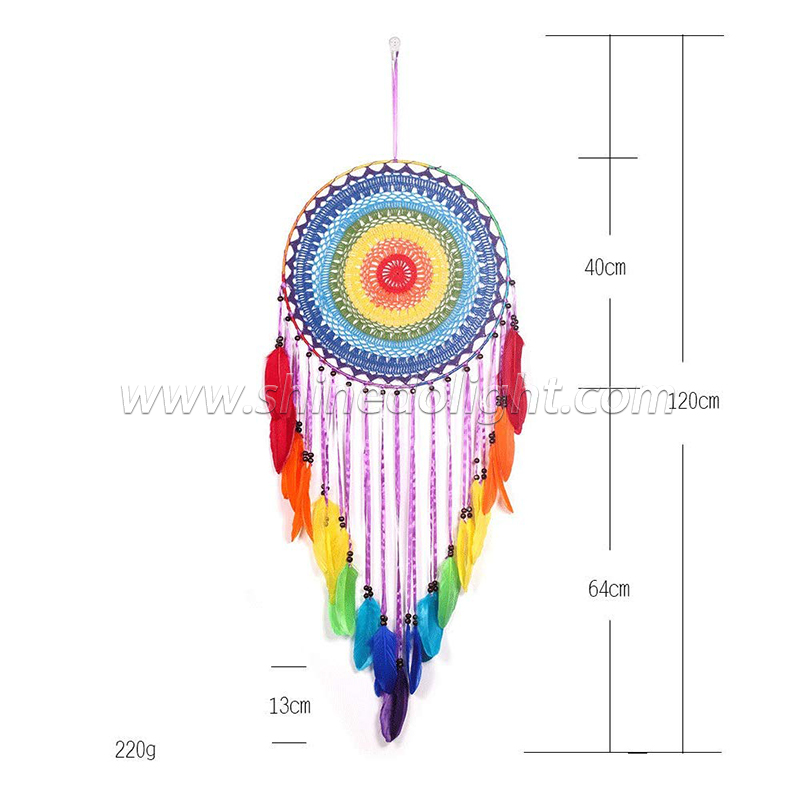 Large handmade round feather dream catcher Indoor bedroom room decoration SD-SW189