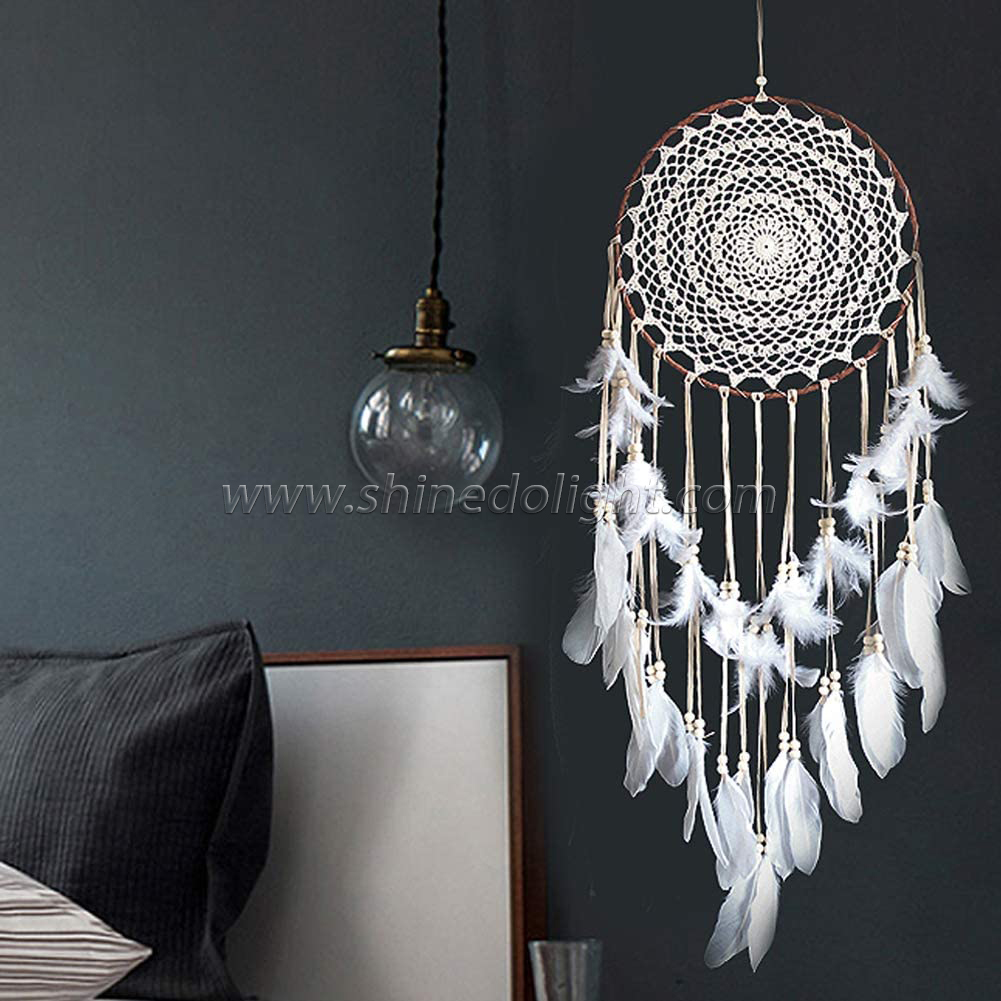 Hand-made large white dream catchers for indoor hanging SD-SW190