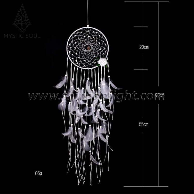 LED hand-crafted tassel feather dream catchers light up the room at night SD-SW194